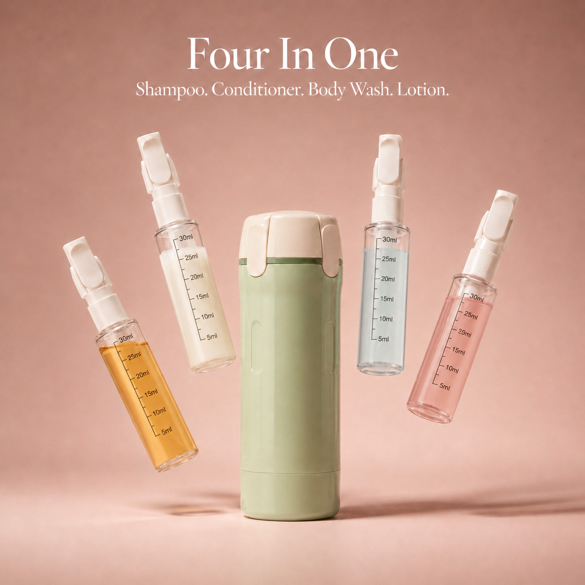Leak-Proof 4-in-1 Travel Dispenser